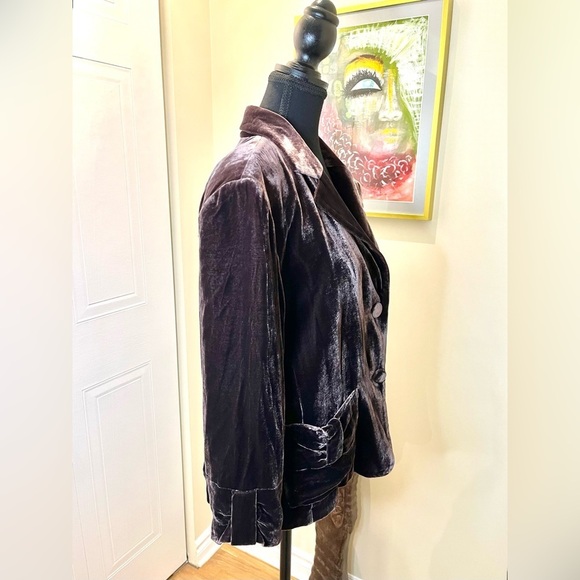 Spencer Jeremy velour maroon blazer, covered buttons, tailored pockets, lined 💜 - Picture 5 of 11